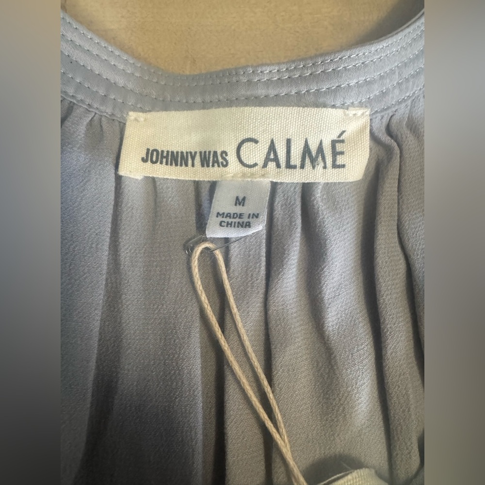 NWT Johnny Was Calme silver peasant Tassel Blouse - Picture 2 of 9